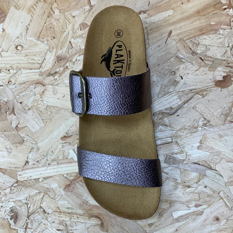 Plakton Damen-Sandale „Alicante Mid“ aus Leder – Graphit