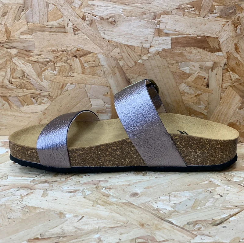 Plakton Damen-Sandale „Alicante Mid“ aus Leder – Graphit