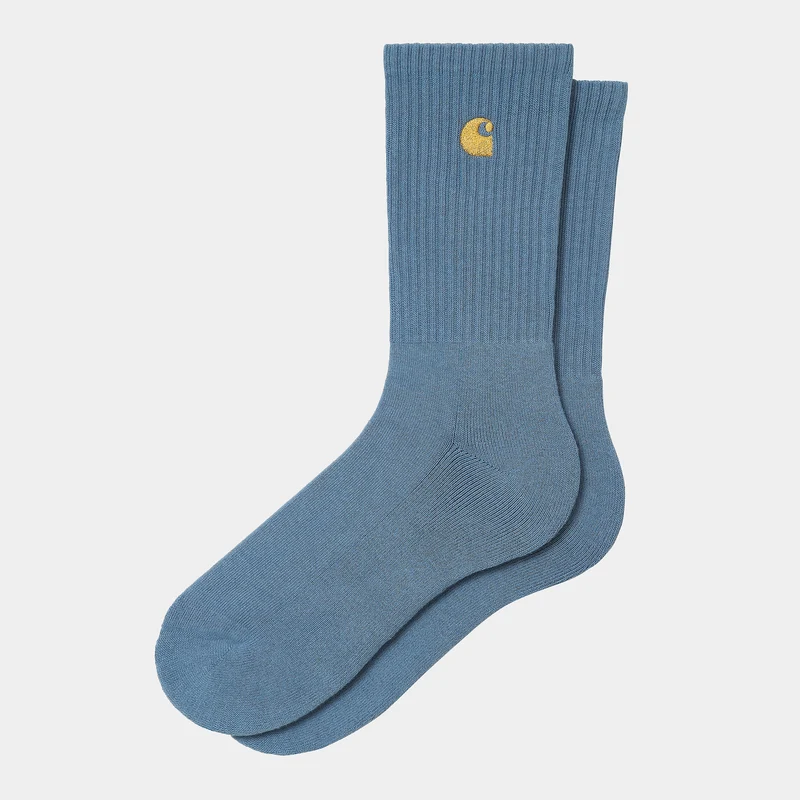 Carhartt WIP Chase-Socken für Herren – Eisiges Wasser / Gold