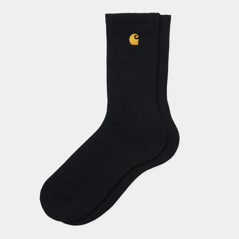 Carhartt WIP Herren Chase Socken – Schwarz / Gold