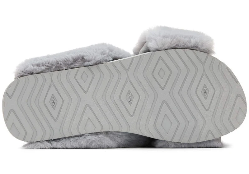 TOMS Damen Susie Eva Faux Fur Vegane Hausschuhe – Grau