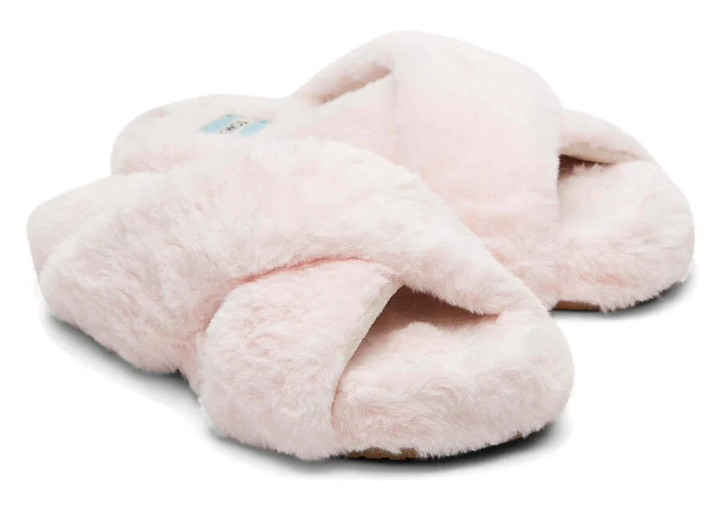 TOMS Damen Susie Kunstfell-vegane Hausschuhe – Rosa