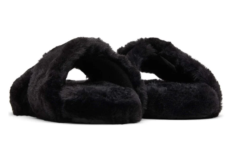 TOMS Susie Vegane Hausschuhe aus Kunstpelz für Damen – Schwarz