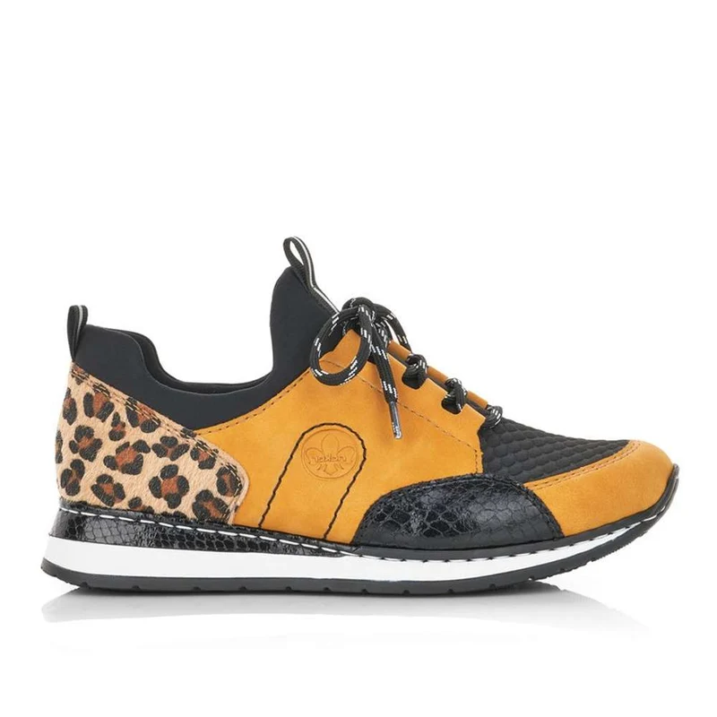 Rieker Modische Damen-Sneaker – Gelb / Schwarz