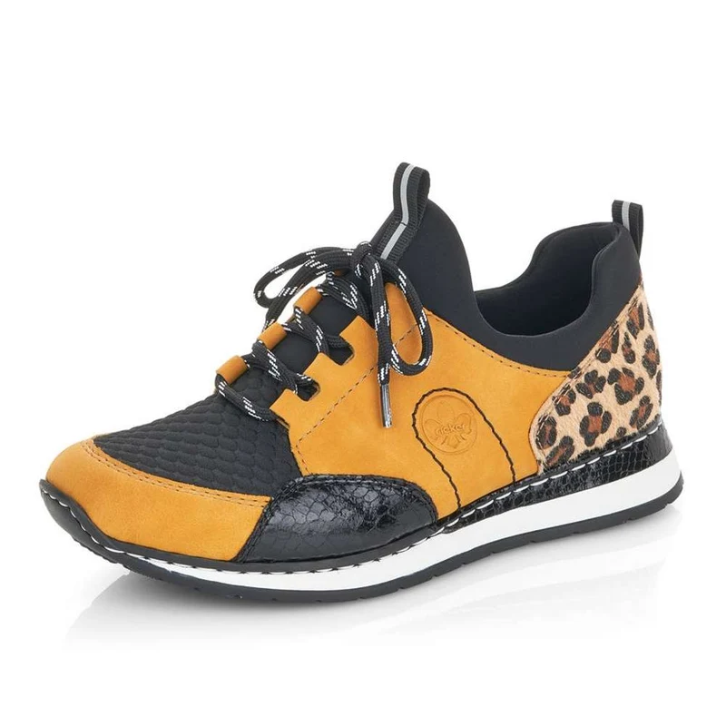 Rieker Modische Damen-Sneaker – Gelb / Schwarz