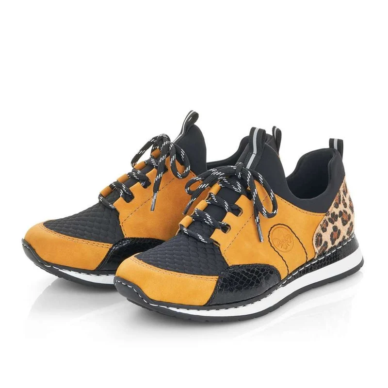 Rieker Modische Damen-Sneaker – Gelb / Schwarz