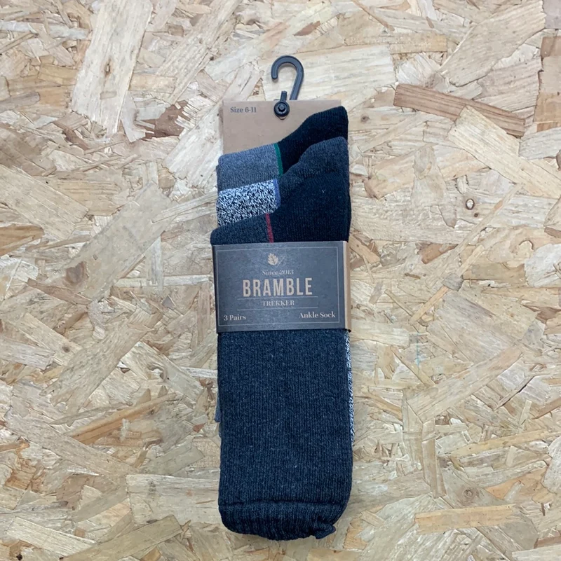 Bramble Herren-Trekker-Socken (3er-Pack) – Grau