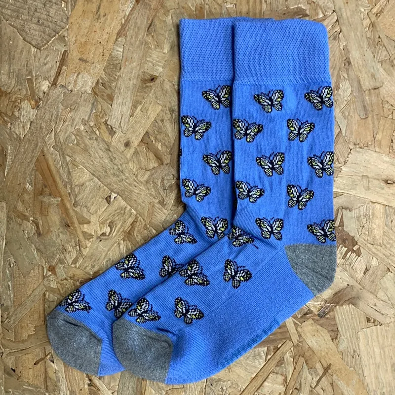 Bramble Womens Comfort Top Butterfly Socken (2er-Pack) - Blau