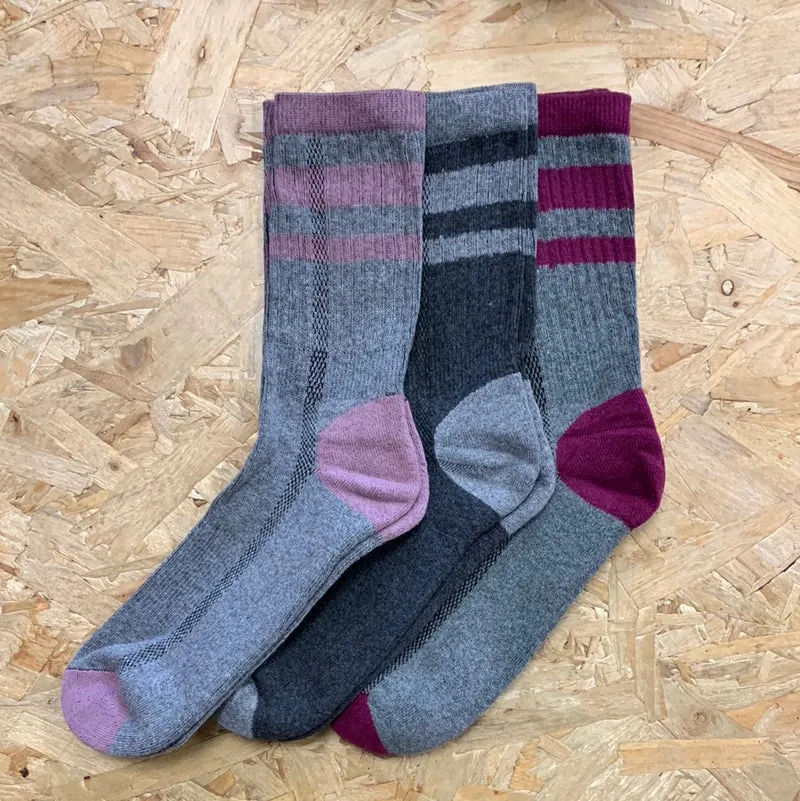 Bramble Leichte Wandersocken für Damen (3er-Pack) – Grau