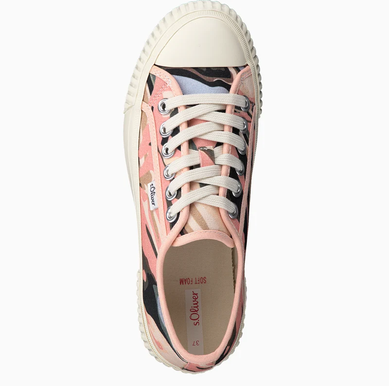 S.Oliver Damen Canvas Fashion Trainer - Rosa