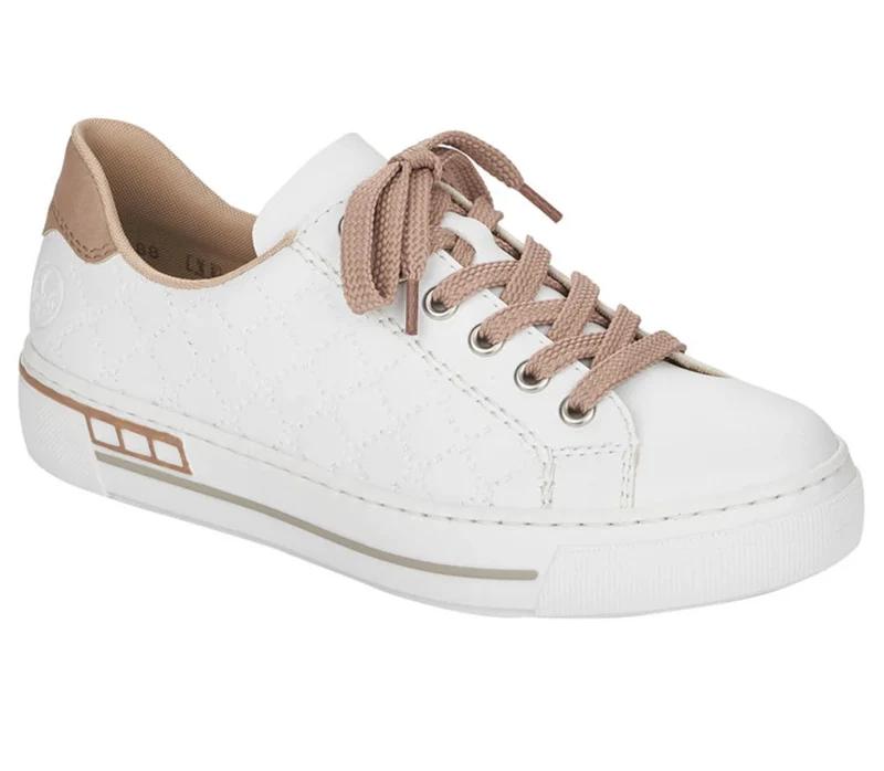 Rieker Modische Damen-Sneaker – Weiß / Nude