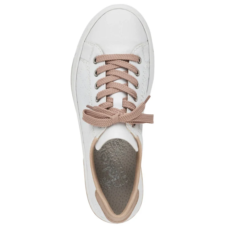 Rieker Modische Damen-Sneaker – Weiß / Nude