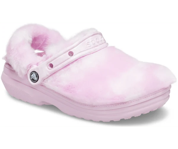 Crocs Unisex Classic Fur Sure Lined Clogs - Ballerina Rosa / Weiß