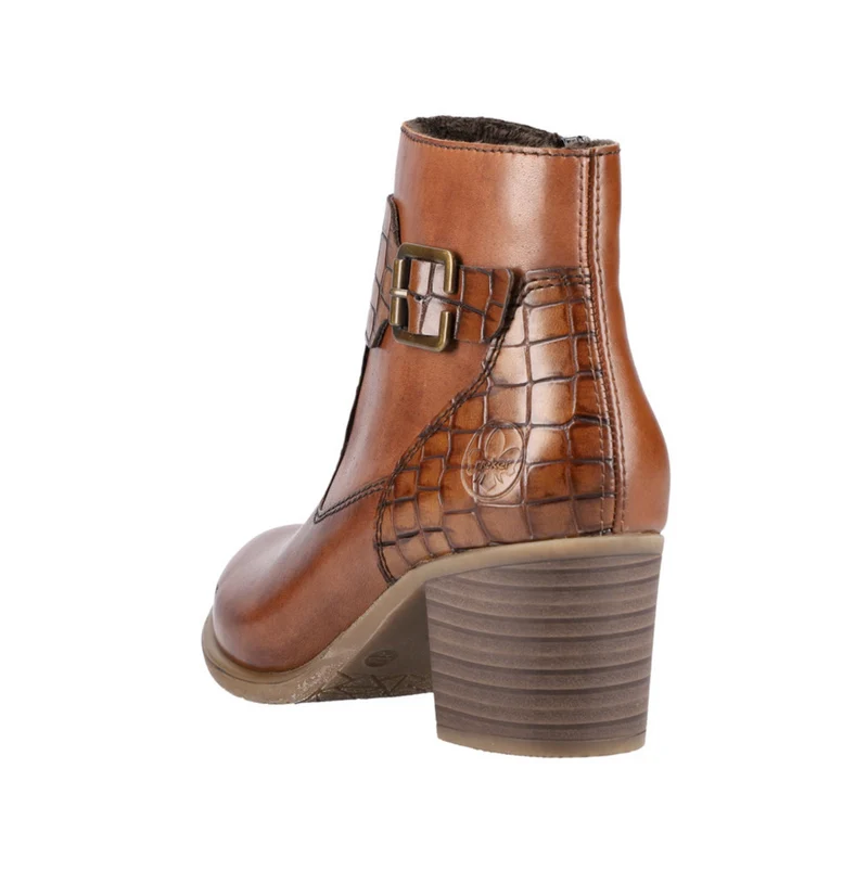 Rieker Modische Damen-Stiefeletten mit Fleece-Futter – Braun