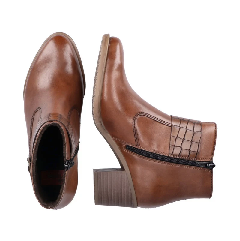 Rieker Modische Damen-Stiefeletten mit Fleece-Futter – Braun