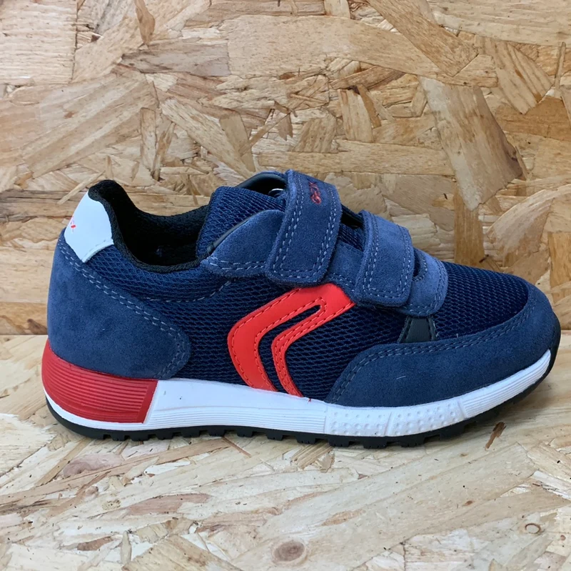 Geox Kinder J Alben BA Trainer – Marineblau / Rot