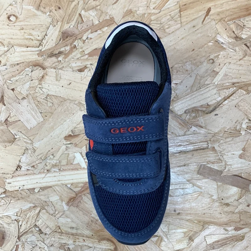 Geox Kinder J Alben BA Trainer – Marineblau / Rot