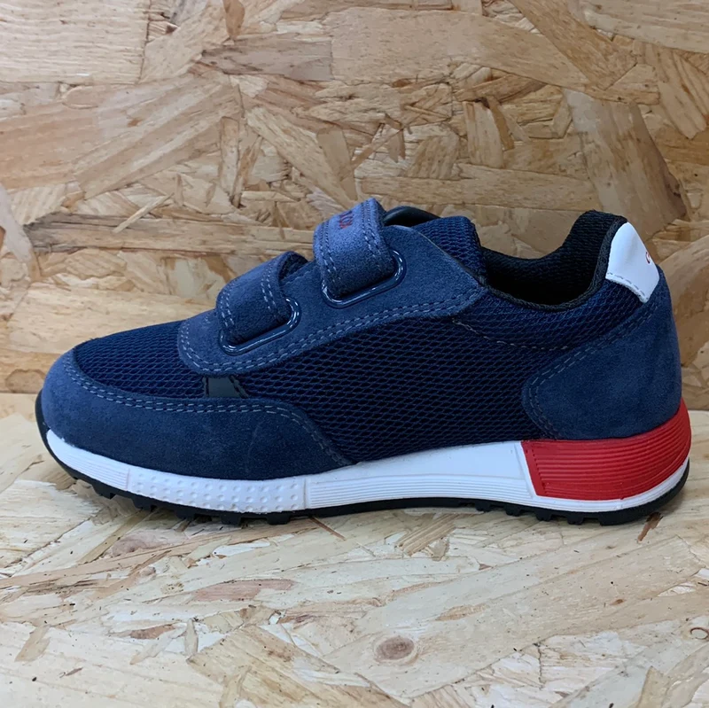 Geox Kinder J Alben BA Trainer – Marineblau / Rot