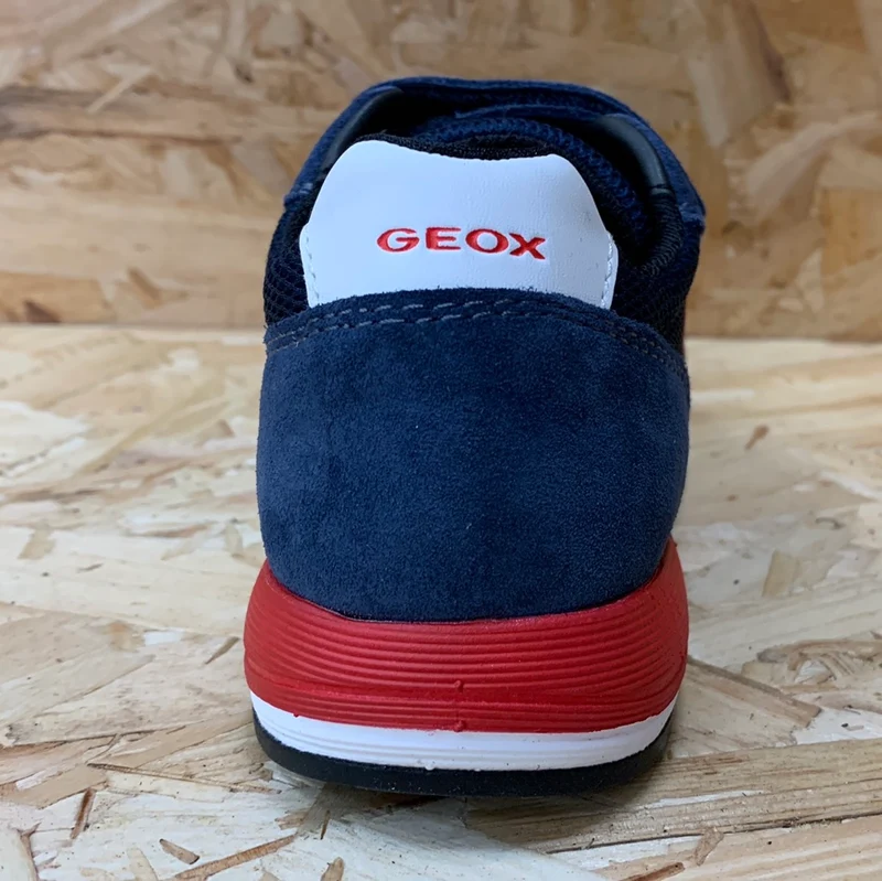 Geox Kinder J Alben BA Trainer – Marineblau / Rot
