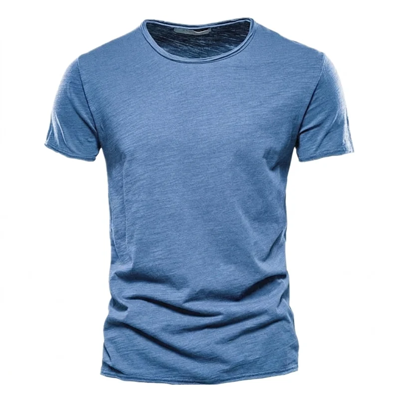 Herren-T-Shirt mit Rundhalsausschnitt und Flammgarn-Struktur