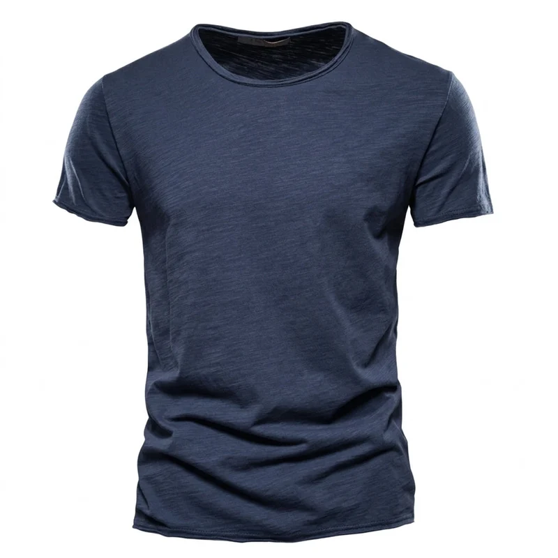 Herren-T-Shirt mit Rundhalsausschnitt und Flammgarn-Struktur