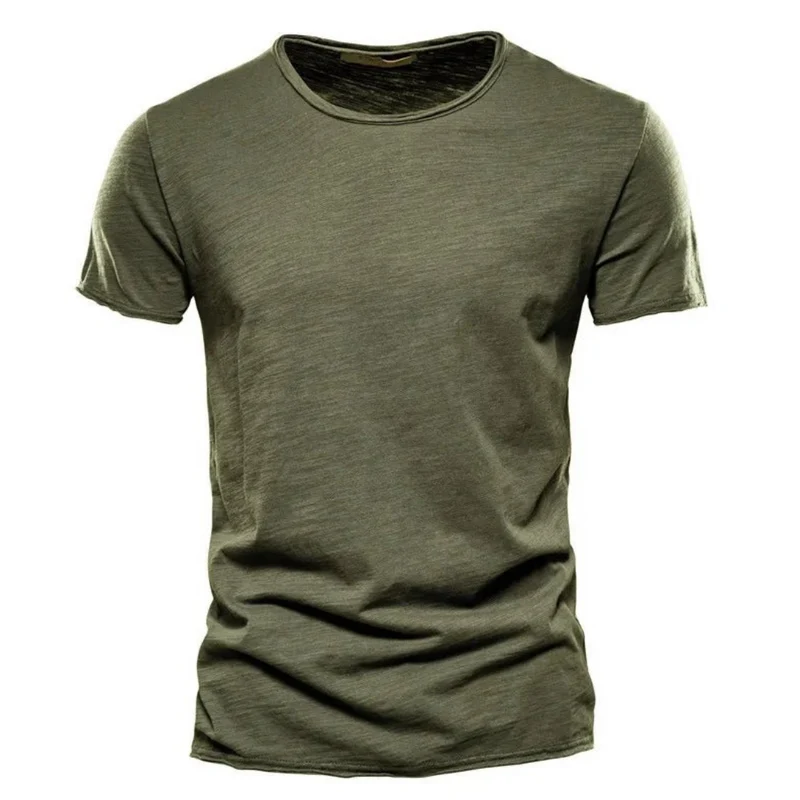 Herren-T-Shirt mit Rundhalsausschnitt und Flammgarn-Struktur