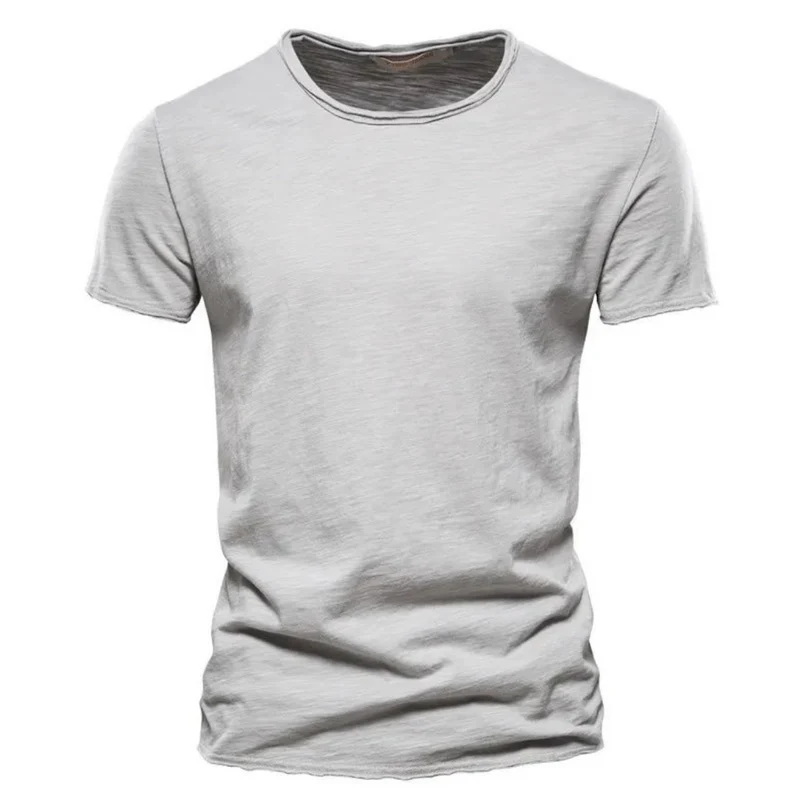 Herren-T-Shirt mit Rundhalsausschnitt und Flammgarn-Struktur