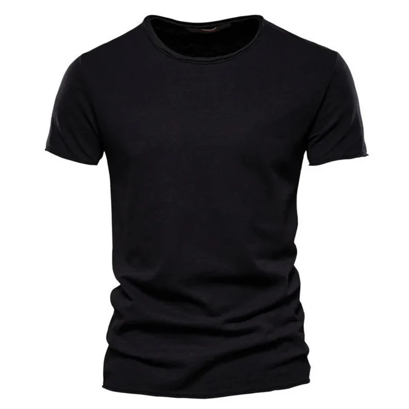 Herren-T-Shirt mit Rundhalsausschnitt und Flammgarn-Struktur