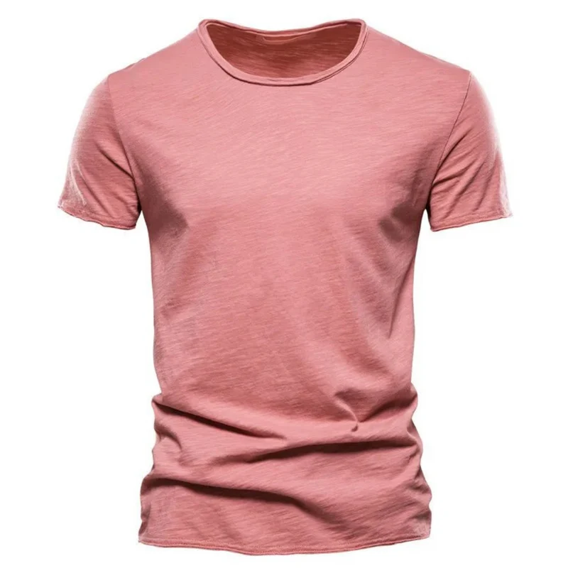 Herren-T-Shirt mit Rundhalsausschnitt und Flammgarn-Struktur