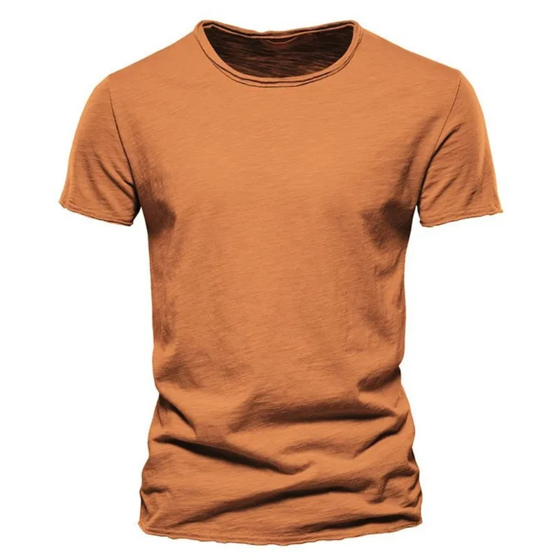 Herren-T-Shirt mit Rundhalsausschnitt und Flammgarn-Struktur
