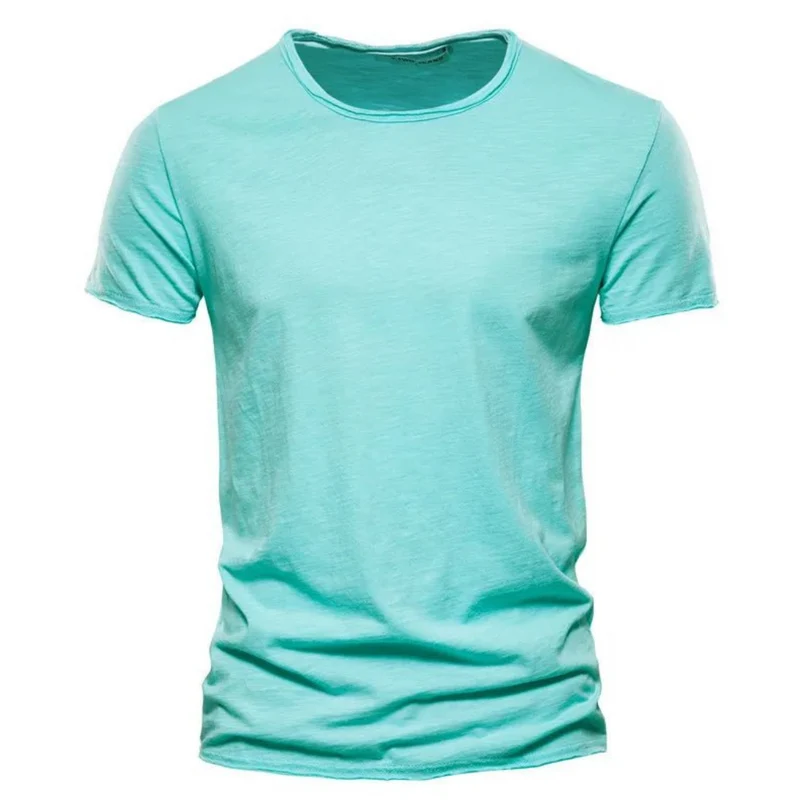 Herren-T-Shirt mit Rundhalsausschnitt und Flammgarn-Struktur