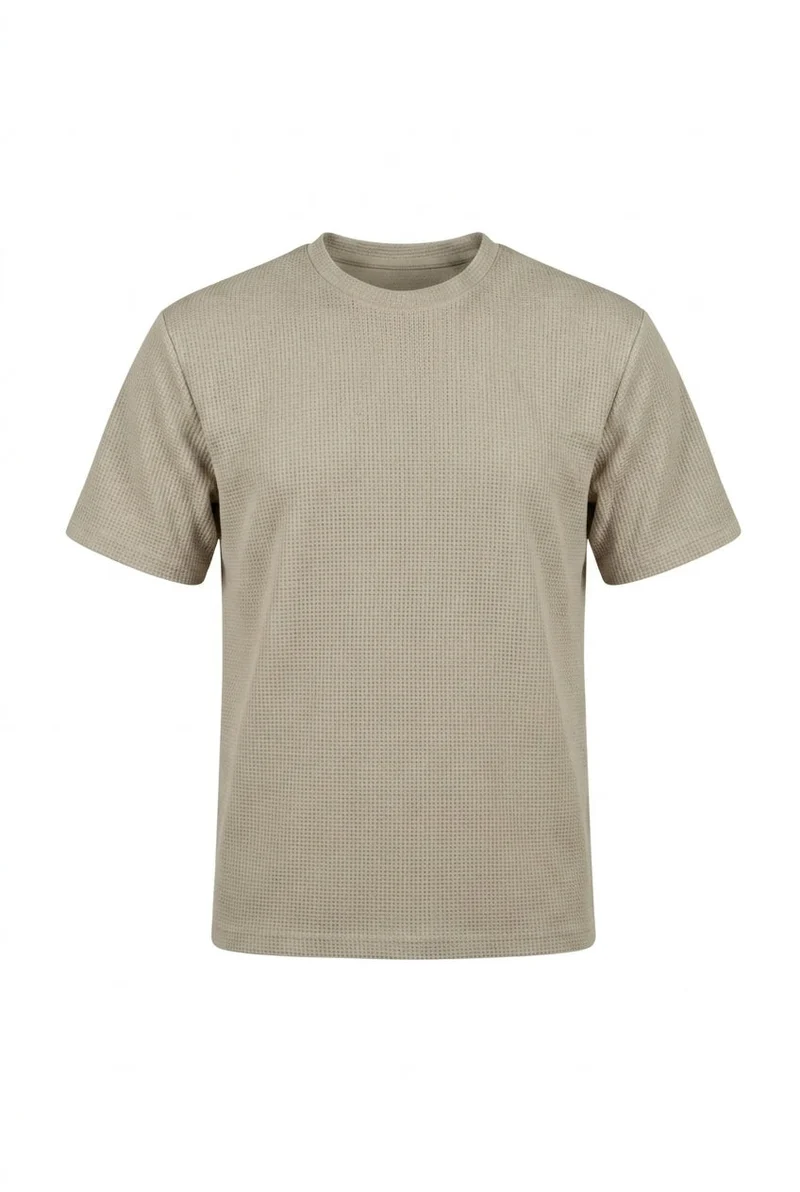 Herren-T-Shirt mit Waffelstruktur und Rundhalsausschnitt