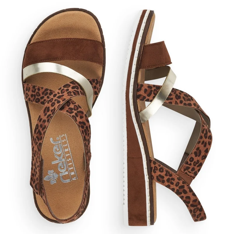 Rieker Damenmode-Sandale – Braun
