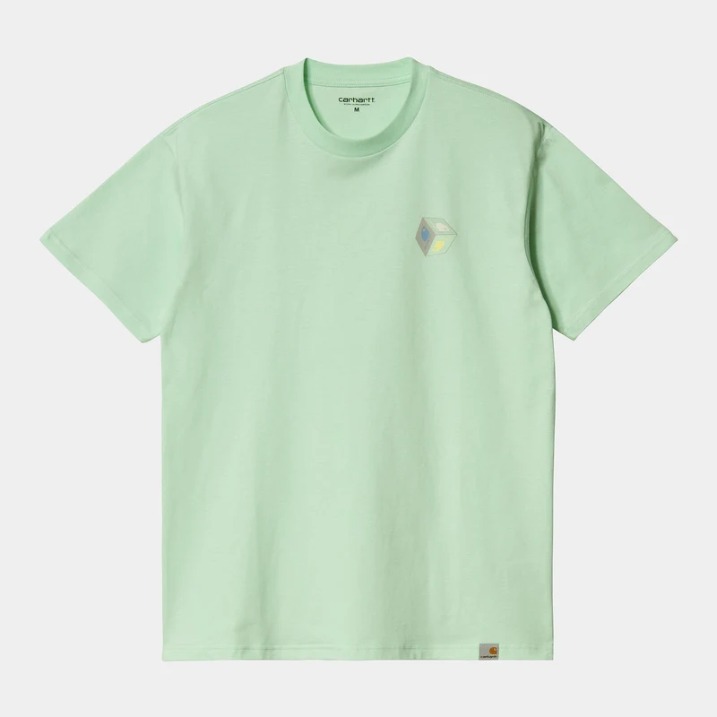 Carhartt WIP Kurzarm-Cube-T-Shirt aus Bio-Baumwolle für Herren – Pale Spearmint