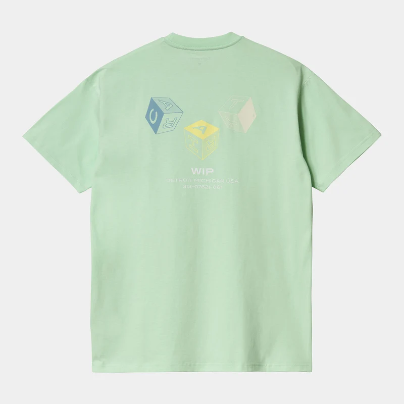 Carhartt WIP Kurzarm-Cube-T-Shirt aus Bio-Baumwolle für Herren – Pale Spearmint