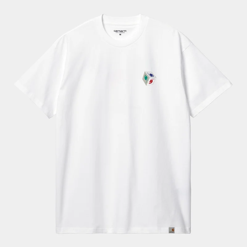 Carhartt WIP Kurzarm-Cube-T-Shirt aus Bio-Baumwolle für Herren – Weiß