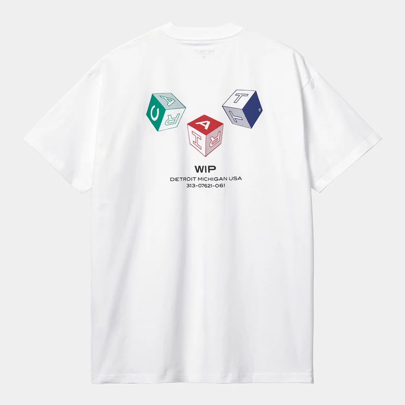 Carhartt WIP Kurzarm-Cube-T-Shirt aus Bio-Baumwolle für Herren – Weiß