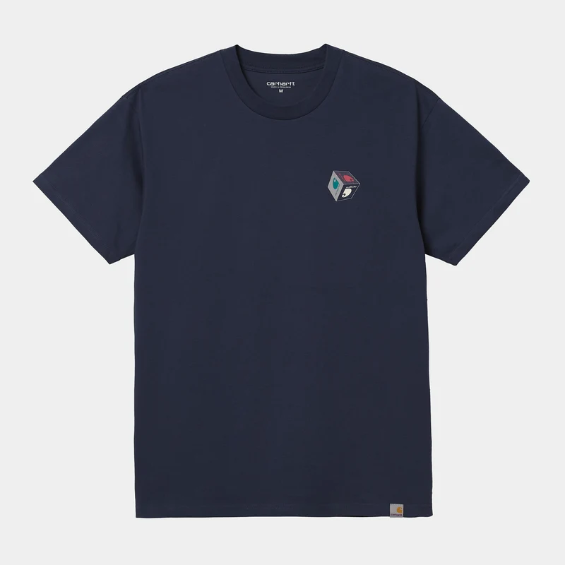 Carhartt WIP Kurzarm-Cube-T-Shirt aus Bio-Baumwolle für Herren – Blau