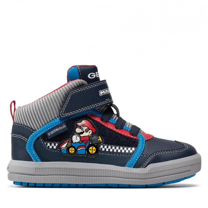 Geox Kinder Super Mario High-Top-Sneaker – Marineblau