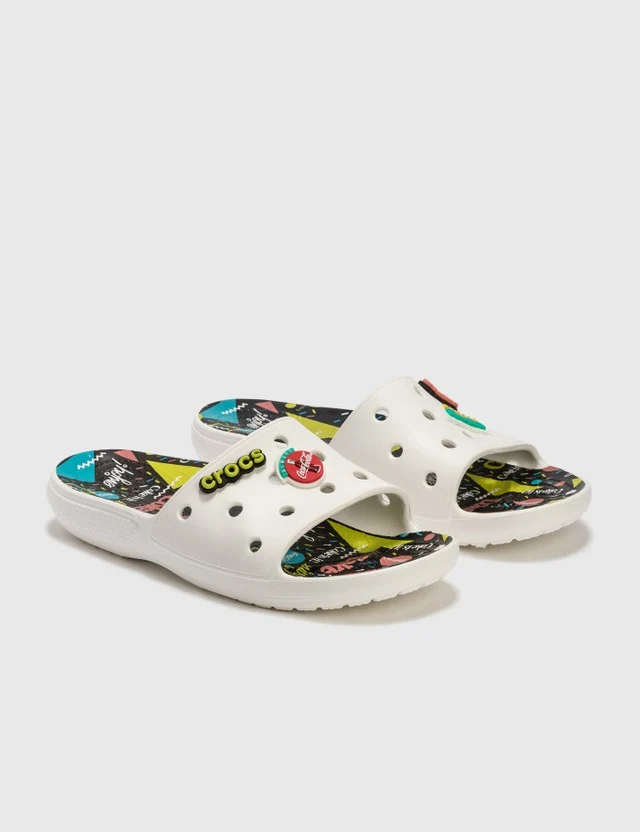 Crocs Unisex Coca-Cola Classic 90's Slide – Weiß / Multi