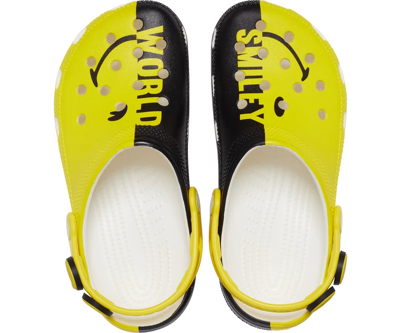 Crocs Unisex Smiley World Classic Smiley Clog – Gelb