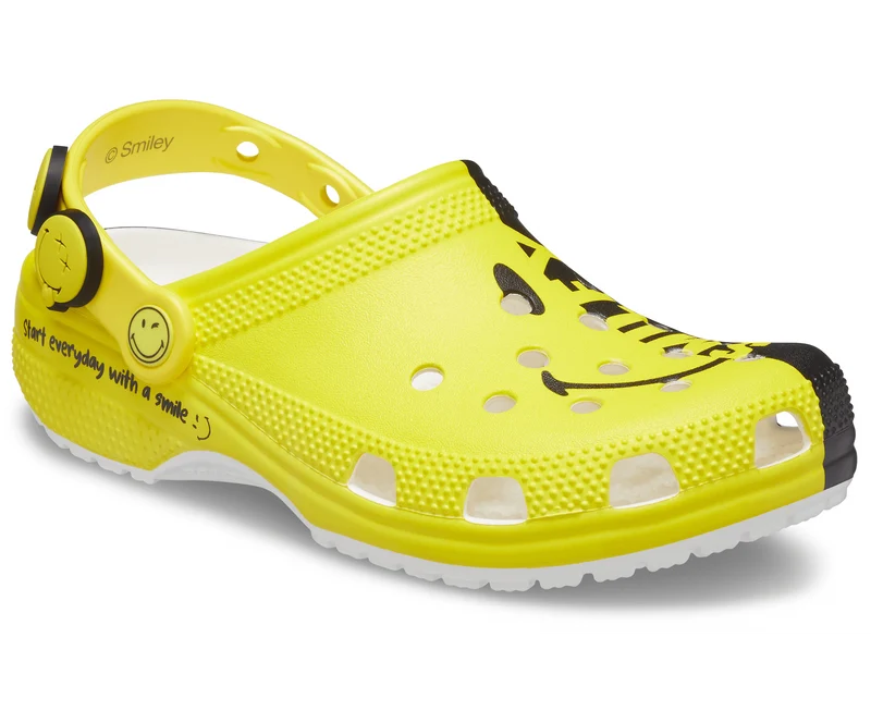 Crocs Unisex Smiley World Classic Smiley Clog – Gelb