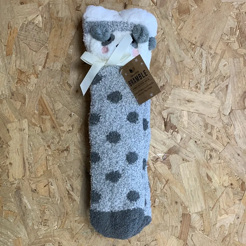 Bramble Panda-Lounge-Socke für Damen – Grau