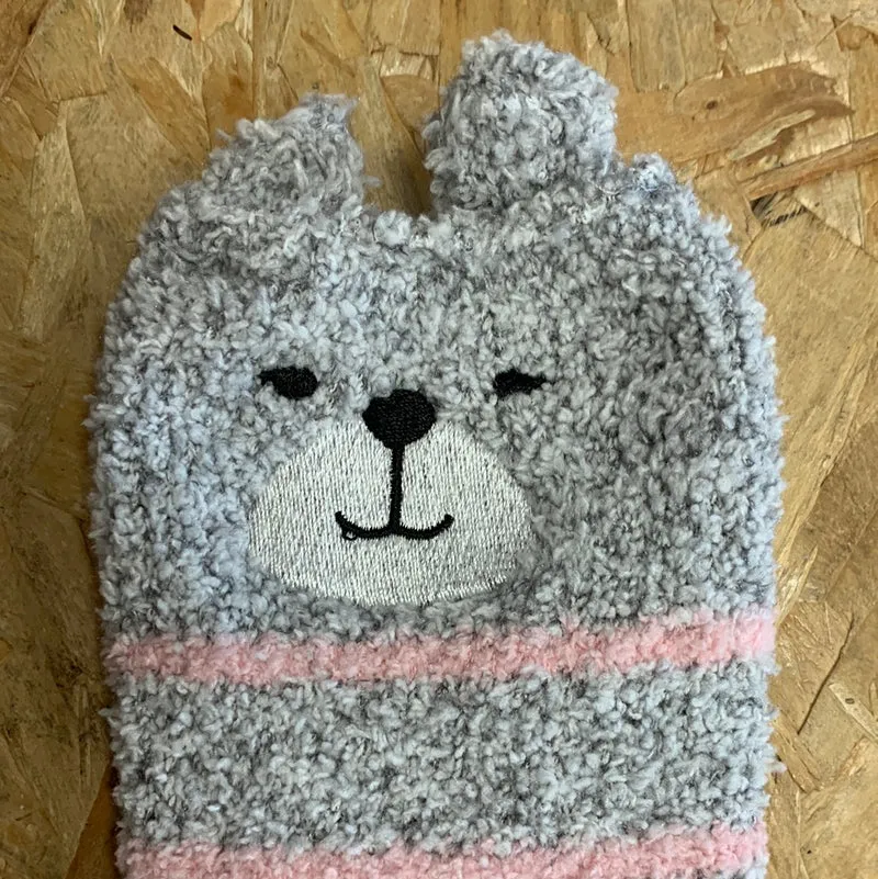 Bramble Flauschige Bulldoggen-Socken für Damen
