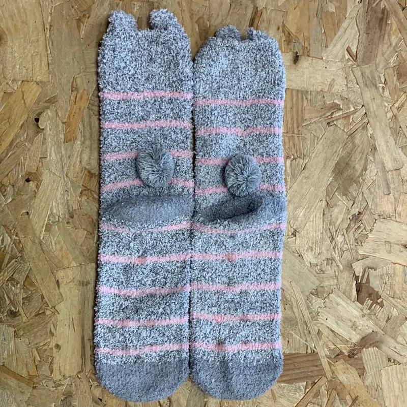Bramble Flauschige Bulldoggen-Socken für Damen