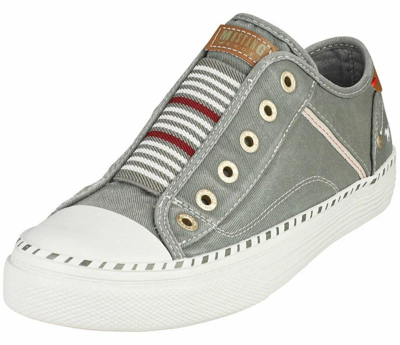 Mustang Damen-Sneaker ohne Schnürsenkel zum Hineinschlüpfen – Grau