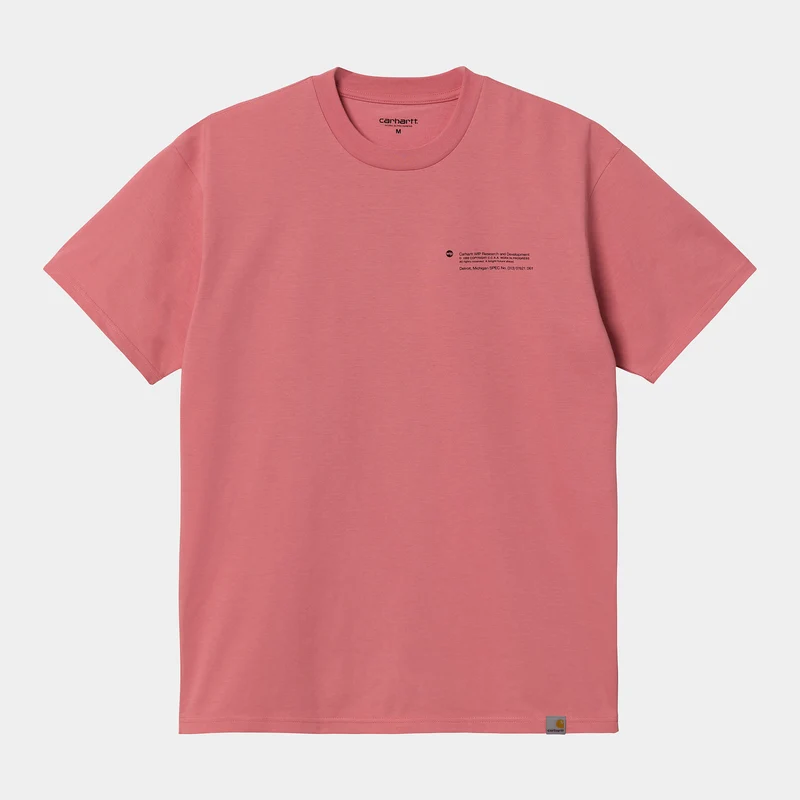 Carhartt WIP Herren Kurzarm Structures T-Shirt – Rosa / Schwarz
