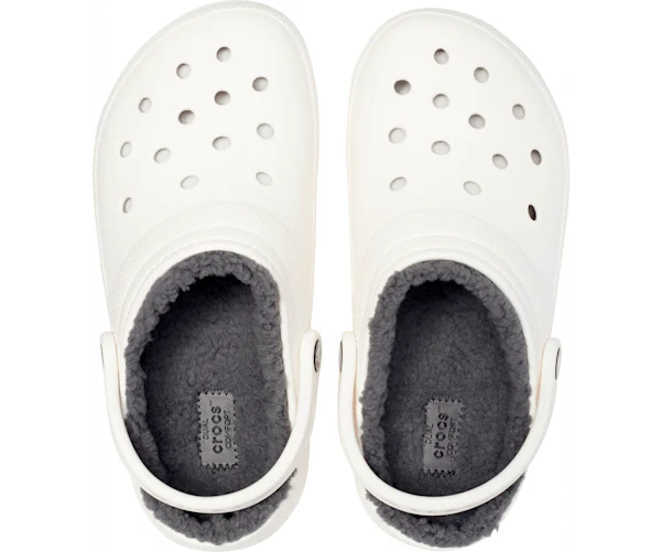 Crocs Unisex-Klassiker Lined Clogs - Weiß / Grau