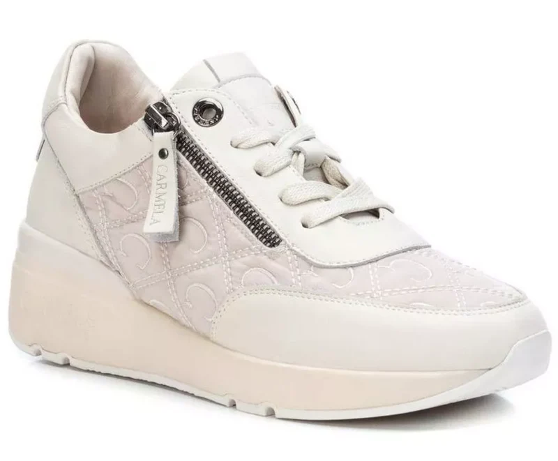 Carmela Damen-Sneaker aus gestepptem Leder – Weiß