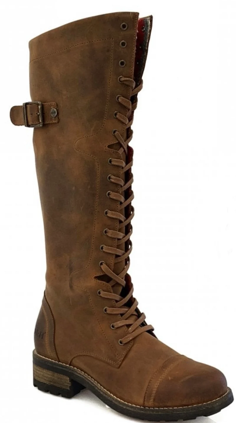 Oak & Hyde Damen-Utility-Stiefel „Cesar Bridge 18“ aus Leder – Cognac